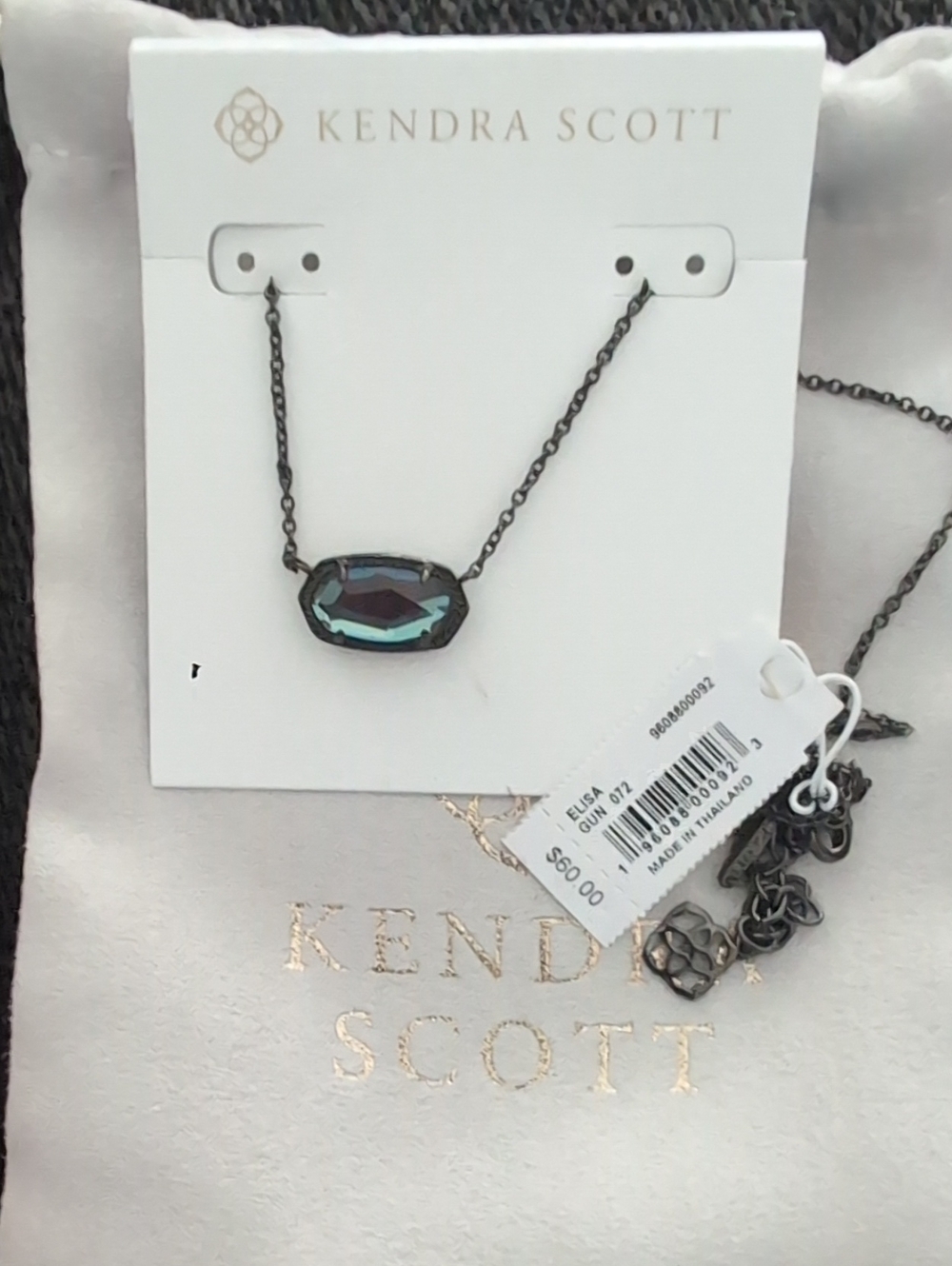 Kendra Scott Elisa Iridescent Teal Stone Necklace